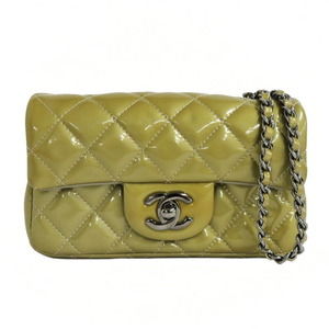 Chanel Mini Matelasse Chain Shoulder Bag Green Patent
